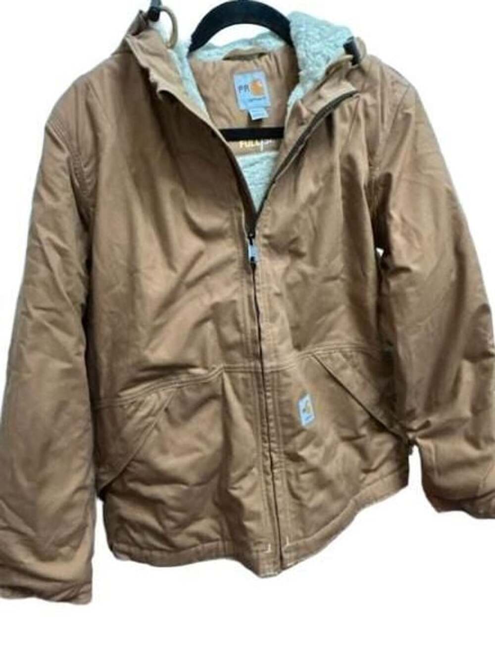 Carhartt FR Full Swing Quick Duck Jacket Size M (8/10) Brown Sherpa Lined